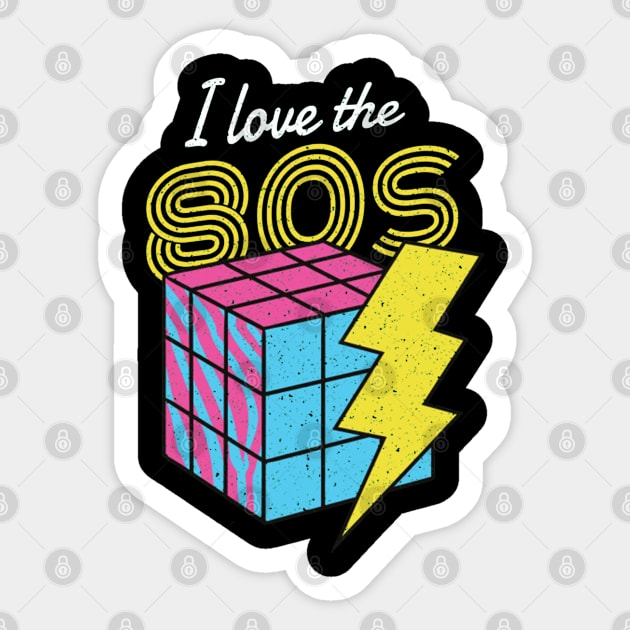 I Love The Eighties Sticker by consigliop